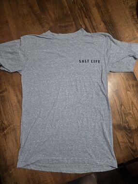 Salt Life Light Heather Blue Short Sleeve Logo Tee